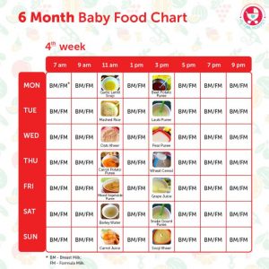6 month baby ka diet chart in hindi